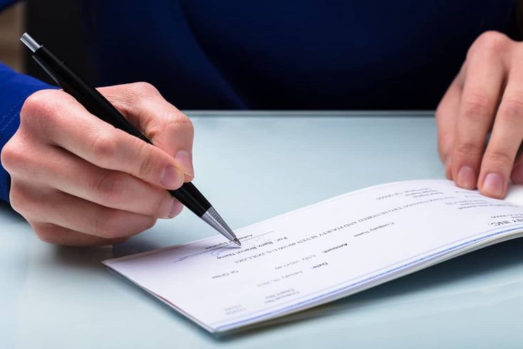 Manual check signing process