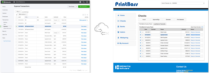 QuickBooks Online checks